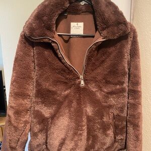 Abercrombie & Fitch Chocolate zip Jacket size small with pockets